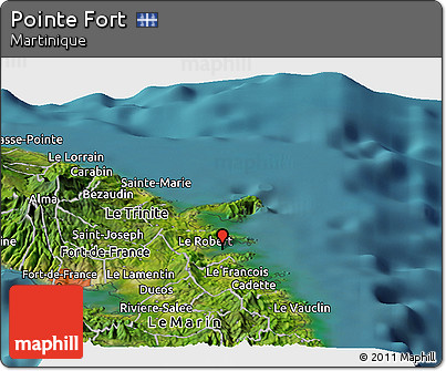 Satellite Panoramic Map of Pointe Fort