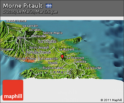Satellite Panoramic Map of Morne Pitault