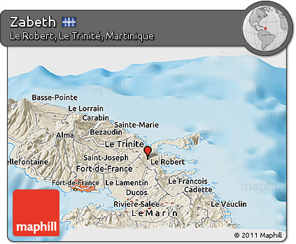 Shaded Relief Panoramic Map of Zabeth
