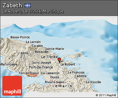 Shaded Relief Panoramic Map of Zabeth