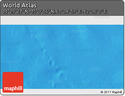 Physical 3D Map of the Area around 14° 46' 42" N, 62° 7' 30" E