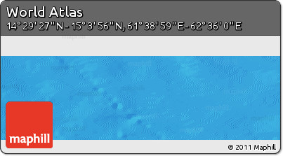 Physical Panoramic Map of the Area around 14° 46' 42" N, 62° 7' 30" E