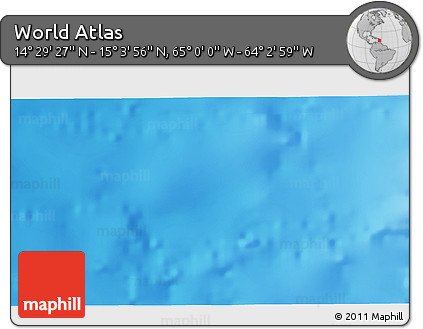 Physical 3D Map of the Area around 14° 46' 42" N, 64° 31' 30" W