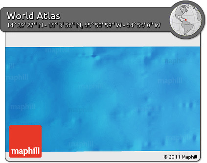 Physical 3D Map of the Area around 14° 46' 42" N, 65° 22' 30" W