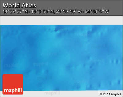 Physical 3D Map of the Area around 14° 46' 42" N, 65° 22' 30" W