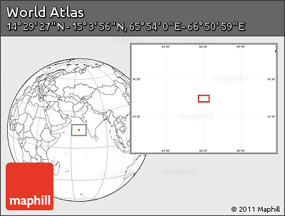 Blank Location Map of the Area around 14° 46' 42" N, 66° 22' 30" E