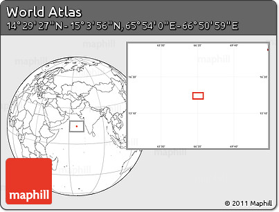 Blank Location Map of the Area around 14° 46' 42" N, 66° 22' 30" E