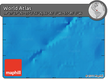 Physical Map of the Area around 14° 46' 42" N, 66° 13' 29" W