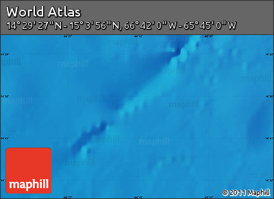 Physical Map of the Area around 14° 46' 42" N, 66° 13' 29" W