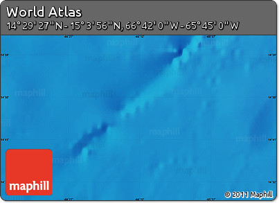 Physical Map of the Area around 14° 46' 42" N, 66° 13' 29" W