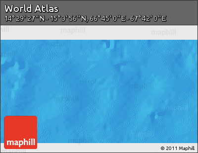 Physical 3D Map of the Area around 14° 46' 42" N, 67° 13' 29" E