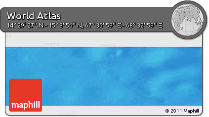 Physical Panoramic Map of the Area around 14° 46' 42" N, 68° 4' 29" E