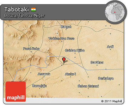 Satellite 3D Map of Tabotaki