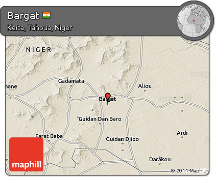 Shaded Relief 3D Map of Bargat