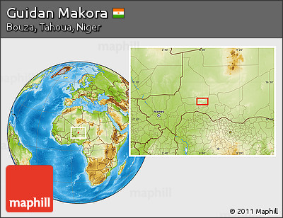 Physical Location Map of Guidan Makora