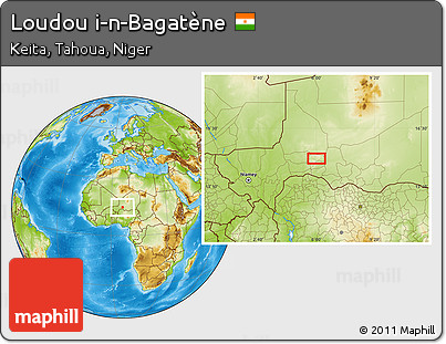 Physical Location Map of Loudou I-n-Bagatène
