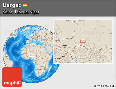 Shaded Relief Location Map of Bargat