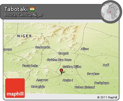 Physical Panoramic Map of Tabotaki