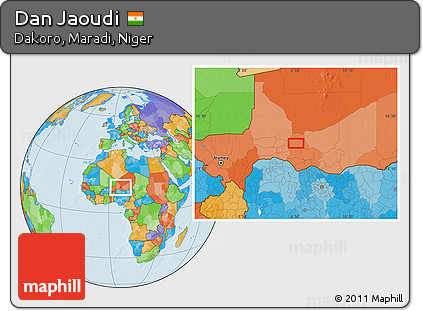Political Location Map of Dan Jaoudi
