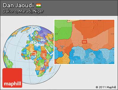Political Location Map of Dan Jaoudi