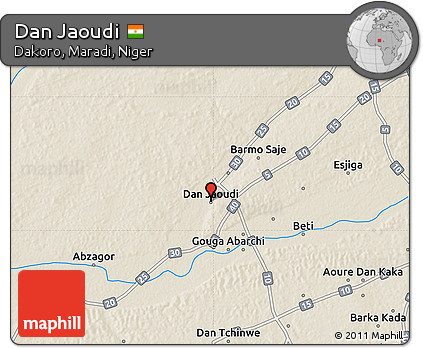 Shaded Relief Map of Dan Jaoudi