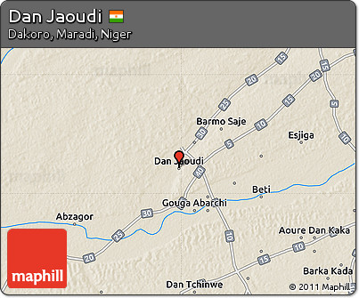 Shaded Relief Map of Dan Jaoudi