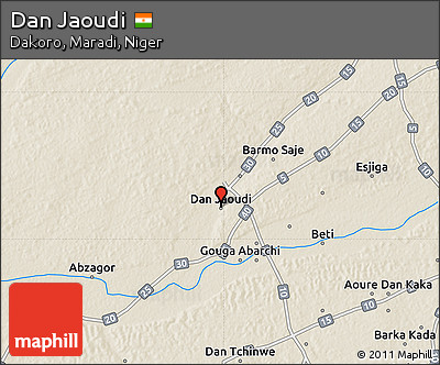 Shaded Relief Map of Dan Jaoudi