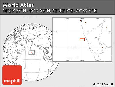 Blank Location Map of the Area around 14° 46' 42" N, 73° 10' 30" E