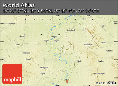 Physical Map of the Area around 14° 46' 42" N, 75° 43' 29" E