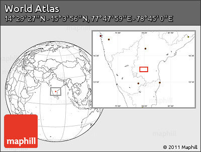 Blank Location Map of the Area around 14° 46' 42" N, 78° 16' 30" E
