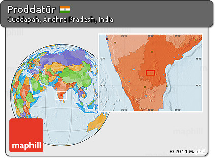 Political Location Map of Proddatūr