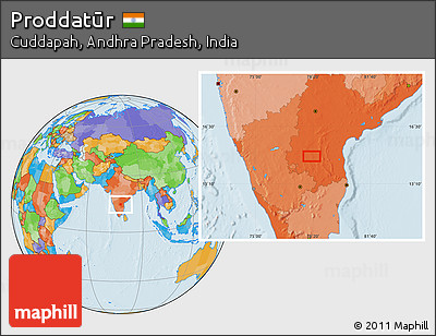 Political Location Map of Proddatūr