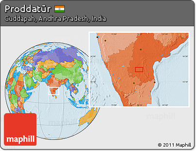 Political Location Map of Proddatūr