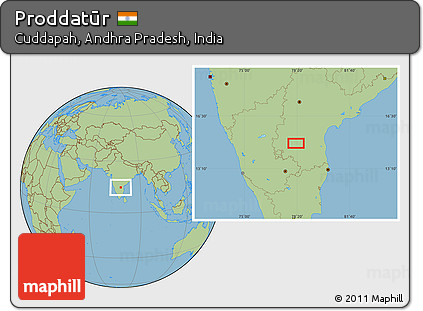 Savanna Style Location Map of Proddatūr