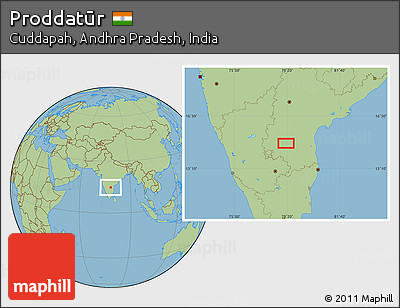 Savanna Style Location Map of Proddatūr