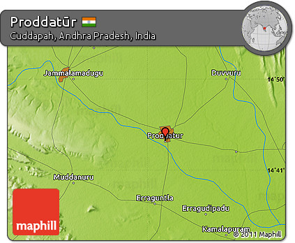 Physical Map of Proddatūr