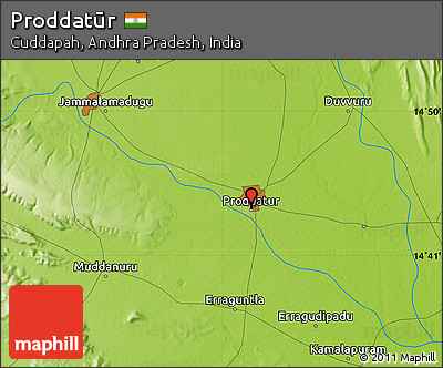 Physical Map of Proddatūr