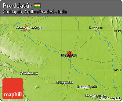 Physical Map of Proddatūr