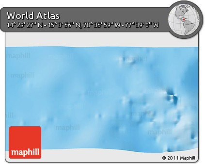 Physical 3D Map of the Area around 14° 46' 42" N, 78° 7' 30" W