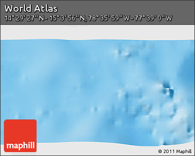 Physical 3D Map of the Area around 14° 46' 42" N, 78° 7' 30" W