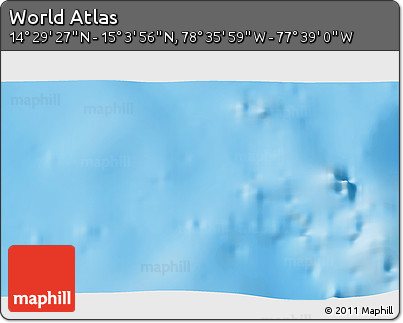 Physical 3D Map of the Area around 14° 46' 42" N, 78° 7' 30" W