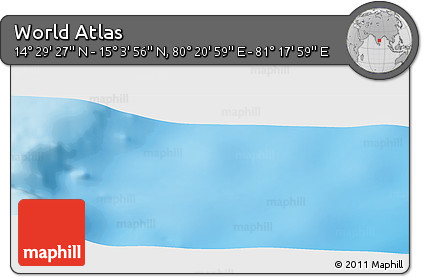 Physical Panoramic Map of the Area around 14° 46' 42" N, 80° 49' 29" E