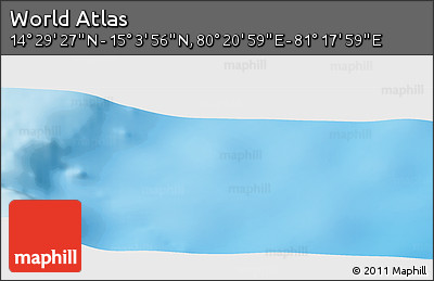 Physical Panoramic Map of the Area around 14° 46' 42" N, 80° 49' 29" E