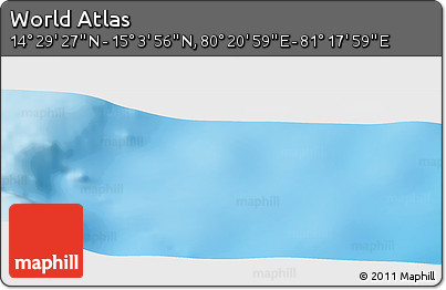 Physical Panoramic Map of the Area around 14° 46' 42" N, 80° 49' 29" E