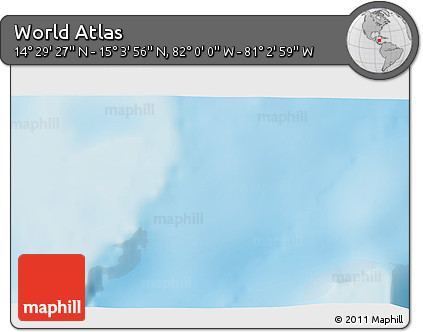 Physical 3D Map of the Area around 14° 46' 42" N, 81° 31' 30" W