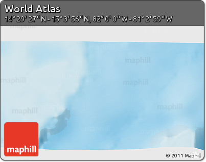 Physical 3D Map of the Area around 14° 46' 42" N, 81° 31' 30" W