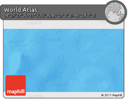 Physical 3D Map of the Area around 14° 46' 42" N, 85° 55' 30" E
