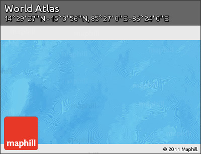 Physical 3D Map of the Area around 14° 46' 42" N, 85° 55' 30" E