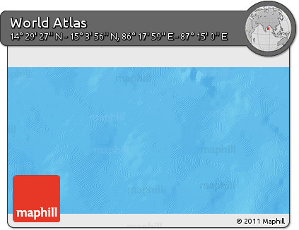 Physical 3D Map of the Area around 14° 46' 42" N, 86° 46' 30" E