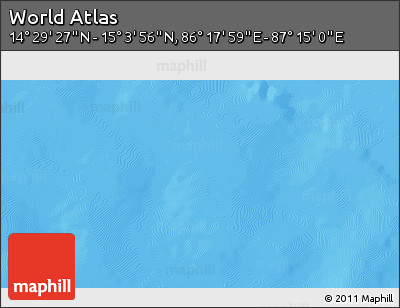Physical 3D Map of the Area around 14° 46' 42" N, 86° 46' 30" E